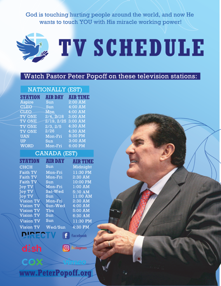 TV Schedule Peter Popoff Ministries